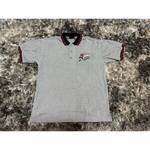 Vintage Coors Light Racing Polo Shirt Men's M Gray Checkered‎ Casual